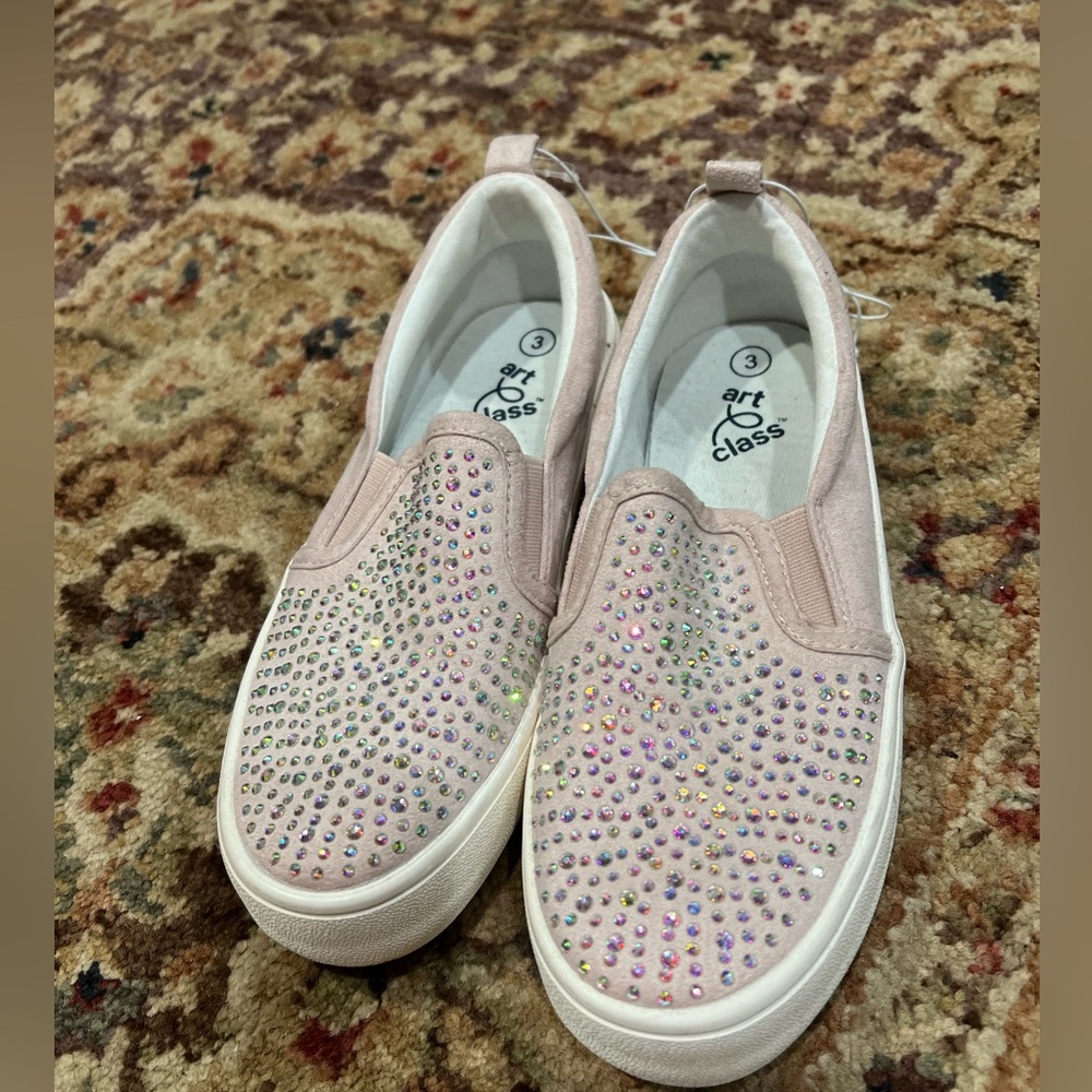 Rhinestoned pink shoes